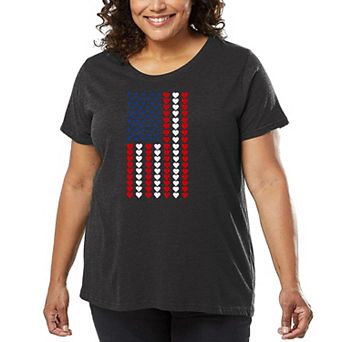 Heart Flag - Women's Plus Size Word Art T-Shirt