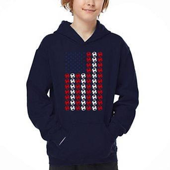 Soccer Flag - Boy's Word Art Hooded Sweatshirt