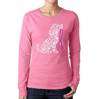 Dog Leash - Women's Word Art Long Sleeve T-Shirt