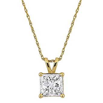 Stella Grace 14k Gold 2 Carat T.W. Lab-Grown Diamond Princess-Cut Pendant Necklace