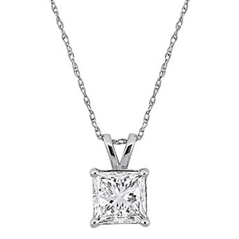 Stella Grace 14k Gold 2 Carat T.W. Lab-Grown Diamond Princess-Cut Pendant Necklace