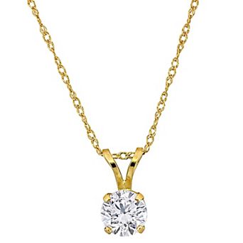Stella Grace 14k Gold 1/2 Carat T.W. Lab-Grown Diamond Round Pendant Necklace