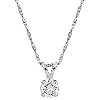 Stella Grace 14k Gold 1/2 Carat T.W. Lab-Grown Diamond Round Pendant Necklace
