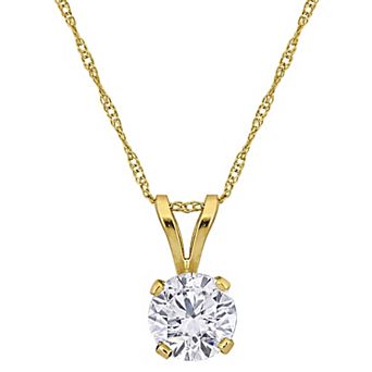 Stella Grace 14k Gold 1 Carat T.W. Lab-Grown Diamond Round Pendant Necklace