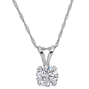 Stella Grace 14k Gold 1 Carat T.W. Lab-Grown Diamond Round Pendant Necklace