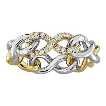 Stella Grace Sterling Silver 1/5 Carat T.W. Lab-Grown Diamond Round Pave Infinity Ring