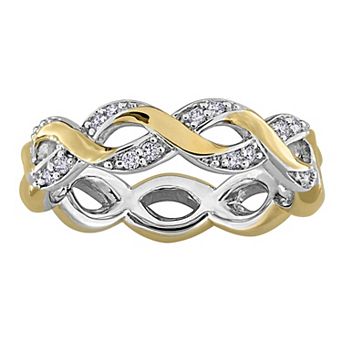 Stella Grace Sterling Silver 1/6 Carat T.W. Lab-Grown Diamond Round Infinity Eternity Ring