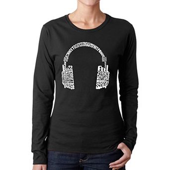 Mood Headphones - Women's Word Art Long Sleeve T-Shirt