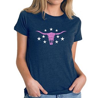 Cowgirl Cowskull - Women's Premium Blend Word Art T-Shirt