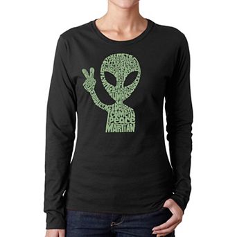 Peace Alien - Women's Word Art Long Sleeve T-Shirt