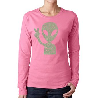Peace Alien - Women's Word Art Long Sleeve T-Shirt