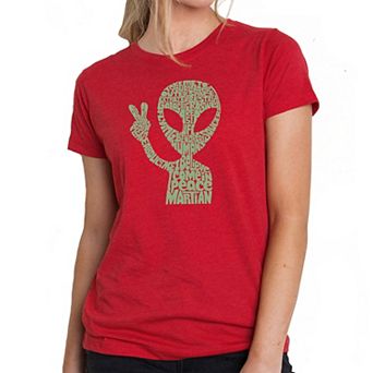 Peace Alien - Women's Premium Blend Word Art T-Shirt