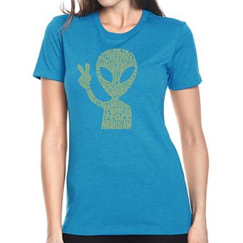 Peace Alien - Women's Premium Blend Word Art T-Shirt