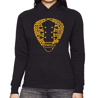 Guitar Pick Genres - Women's Word Art Hooded Sweatshirt