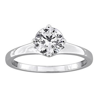 Stella Grace Sterling Silver 1 Carat T.W. Lab-Grown Diamond Prong Solitaire Engagement Ring