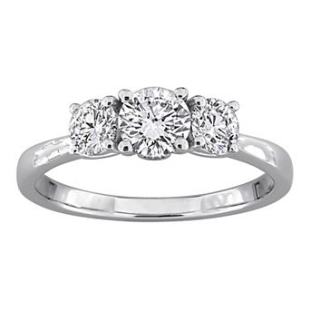 Stella Grace Sterling Silver 1 Carat T.W. Lab-Grown Diamond 3-Stone Engagement Ring
