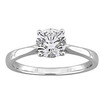 Stella Grace Sterling Silver 1 Carat T.W. Lab-Grown Diamond Bezel & Prong Engagement Ring