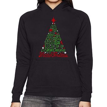 Holiday Christmas Tree - Women's Word Art Hooded Sweatshirt