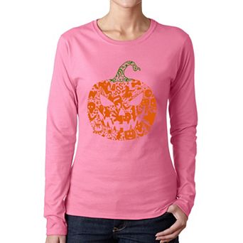 Halloween Pumpkin - Women's Word Art Long Sleeve T-Shirt
