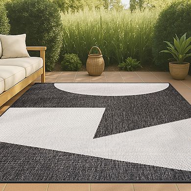 Lucian Modern Geometric Abstract Two-Tone Area Rug