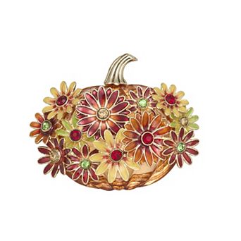 Napier Gold-Tone Polished Flower Pumpkin Pin