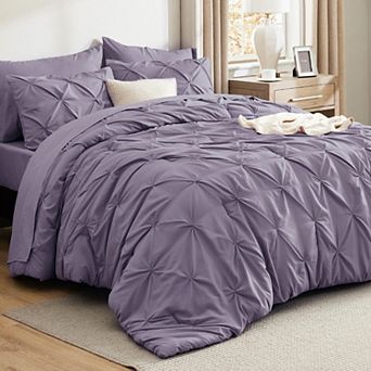 Bedsure Pintuck Bed-in-a-Bag Comforter Set