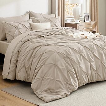 Bedsure Pintuck Bed-in-a-Bag Comforter Set