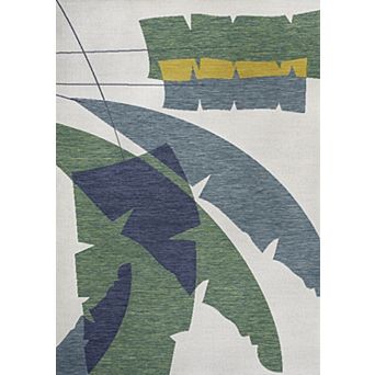 Shelby Coastal Vintage Abstract Palm Leaf Indoor/Outdoor Area Rug