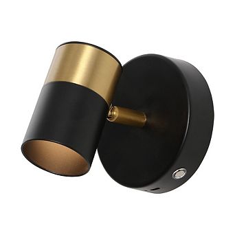 Paola 6" 1-Light Adjustable Head Integrated Dimmable LED Rechargeable Wall Spotlight, Touch Sensor