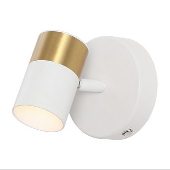 Paola 6" 1-Light Adjustable Head Integrated Dimmable LED Rechargeable Wall Spotlight, Touch Sensor