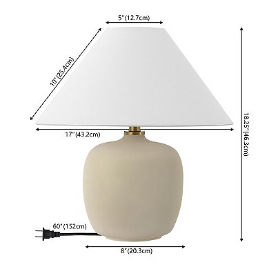 Delphi 18.25" Minimalist Scandinavian Resin/Iron LED Table Lamp (Set of 2)
