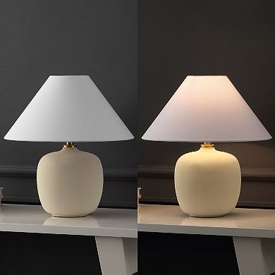 Delphi 18.25" Minimalist Scandinavian Resin/Iron LED Table Lamp (Set of 2)