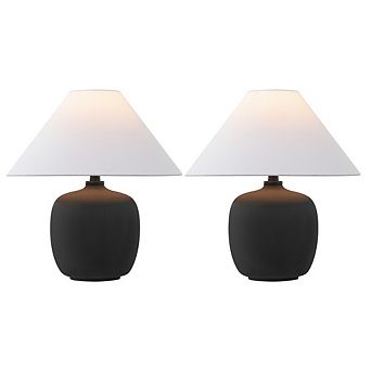 Delphi 18.25" Minimalist Scandinavian Resin/Iron LED Table Lamp (Set of 2)