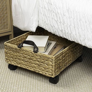 Adaline 18.11" Rectangular Underbed Storage Bin with Wheels and Handles