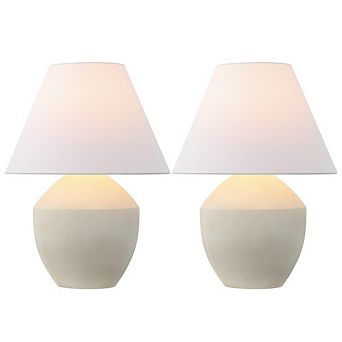 Ralf 20.5" Minimalist Scandinavian Resin/Iron LED Table Lamp (Set of 2)