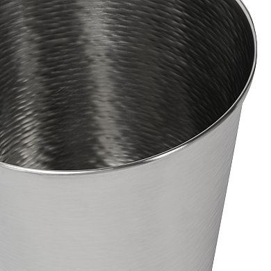 Remi Modern Classic Textured Steel 2-Gallon Wastebasket