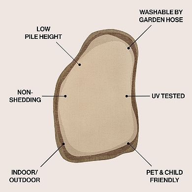 Wyatt Modern Rustic Abstract Indoor/Outdoor Shaped Area Rug