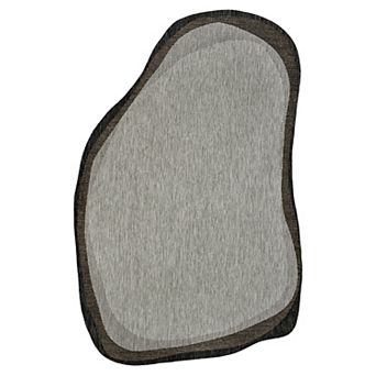 Wyatt Modern Rustic Abstract Indoor/Outdoor Shaped Area Rug