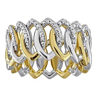 Stella Grace Sterling Silver 1/10 Carat T.W. Diamond Round Eternity Ring