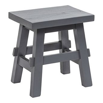 Goliwa Rustic Solid Wood Backless Accent Stool, Small Wooden Side Table or Extra Seating