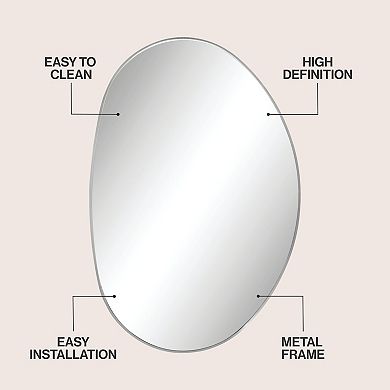 Aurelia Medium Irregular Oval Metal Framed Wall Mounted Mirror