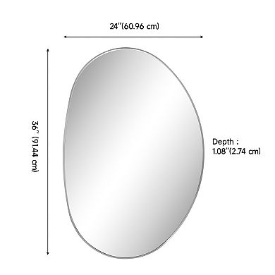 Aurelia Medium Irregular Oval Metal Framed Wall Mounted Mirror