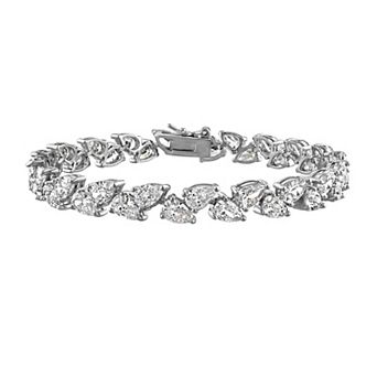Stella Grace Sterling Silver Cubic Zirconia Pear-Shaped Bracelet