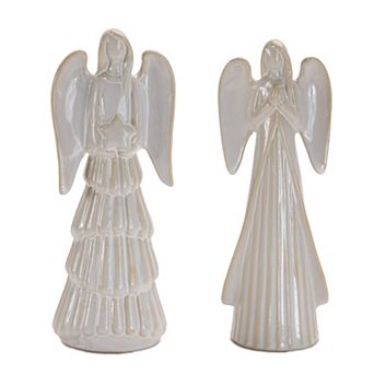 Melrose Angel Ceramic Table Decor Set of 2