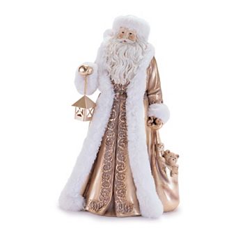 Melrose Ornate Santa with Lantern 15-inch Floor Decor