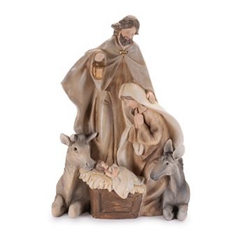 Melrose Holy Family with Farm Animals 11-inch Table Decor