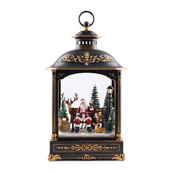 Melrose LED Lantern Scene with Santa & Woodland Animals Table Decor