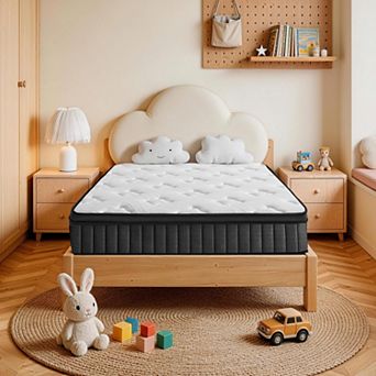 10 Inch Mattress Memory Foam Pocket Spring,Hybrid Mattress, Medium Firmness, Lumbar Support