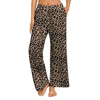 Ekouaer Pajama Pants Soft Comfy Pajama Bottoms Casual Stretch Wide Leg Pants with Pockets