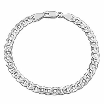 Stella Grace Sterling Silver Polished Curb Link Chain Bracelet